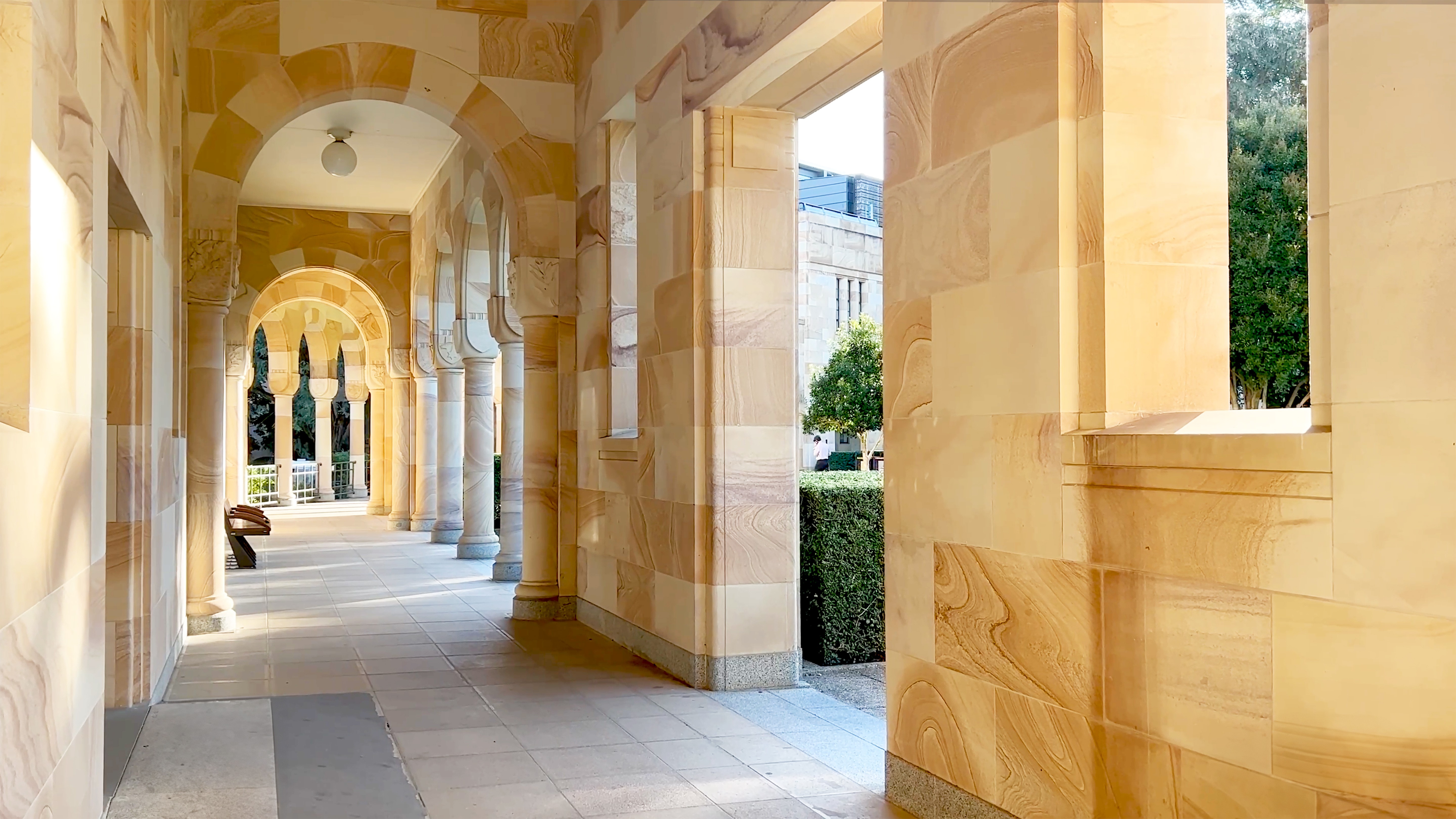 Photo of a chapel hallway in a school
