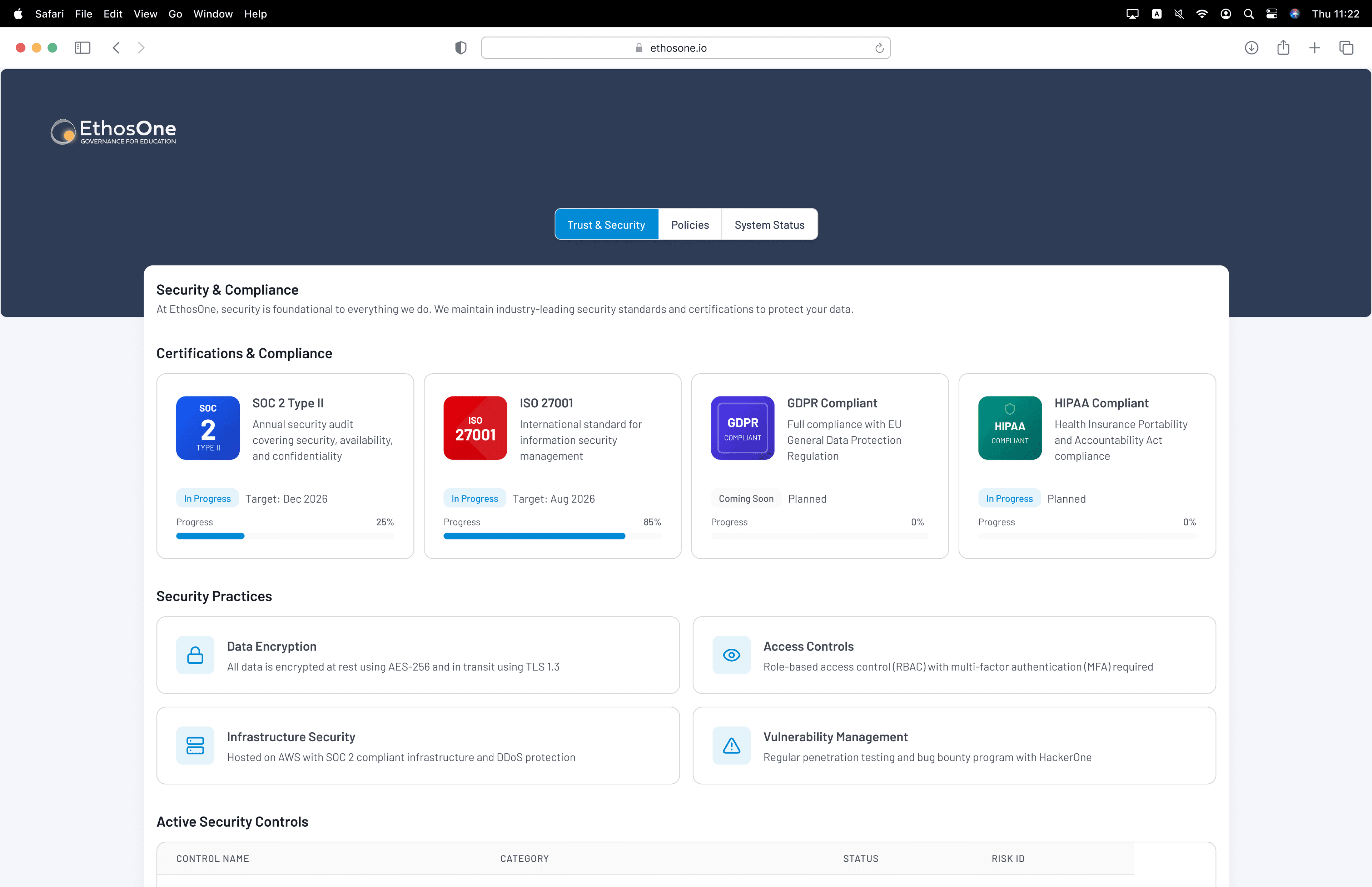 EthosOne connected duty of care system linking internal workflows to parent-facing visibility
