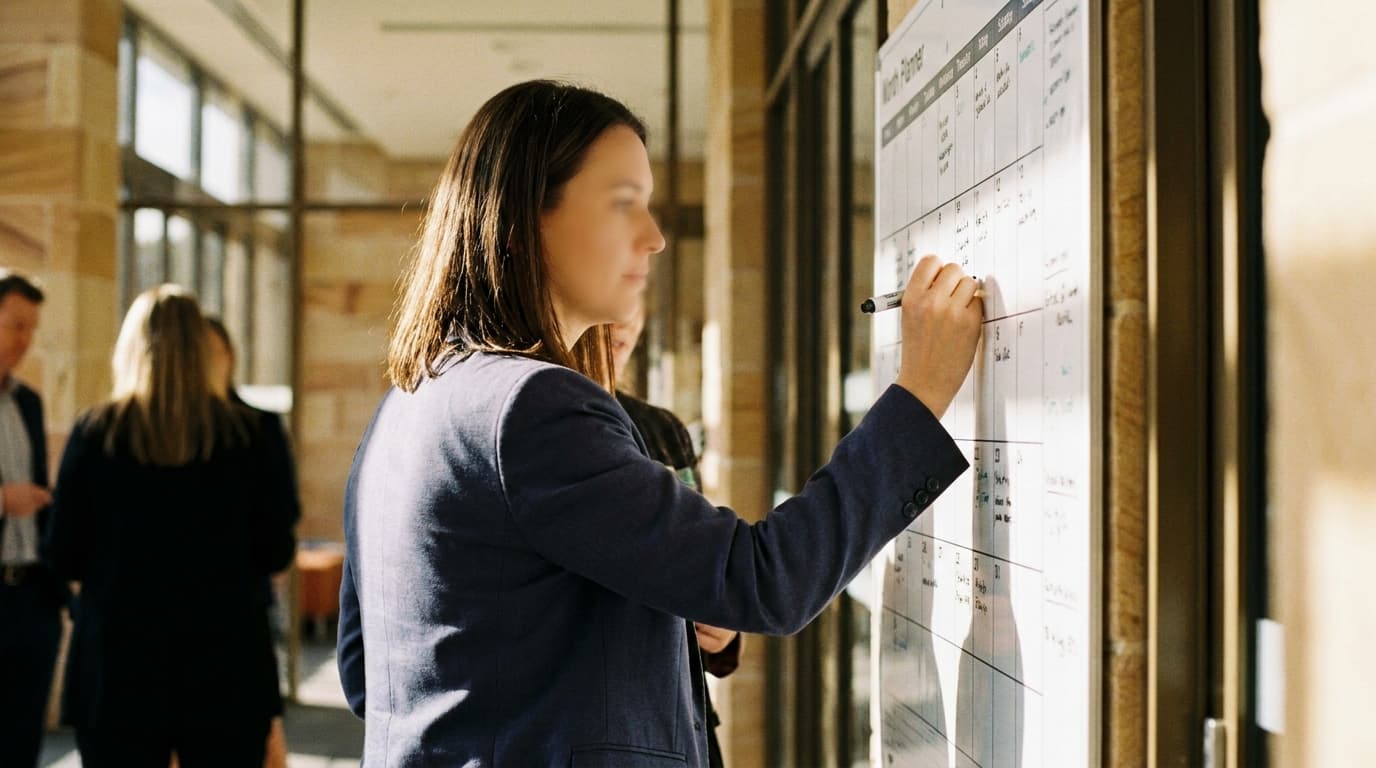 A school administrator tracking compliance deadlines