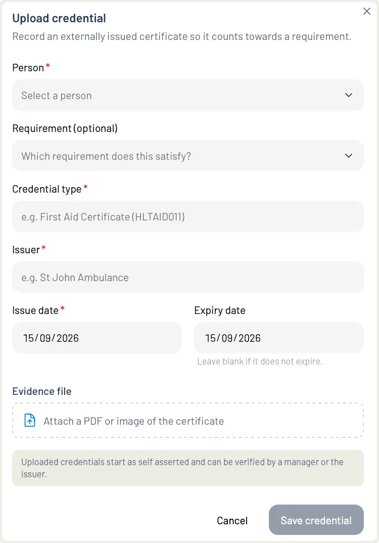 Certification currency in EthosOne.
