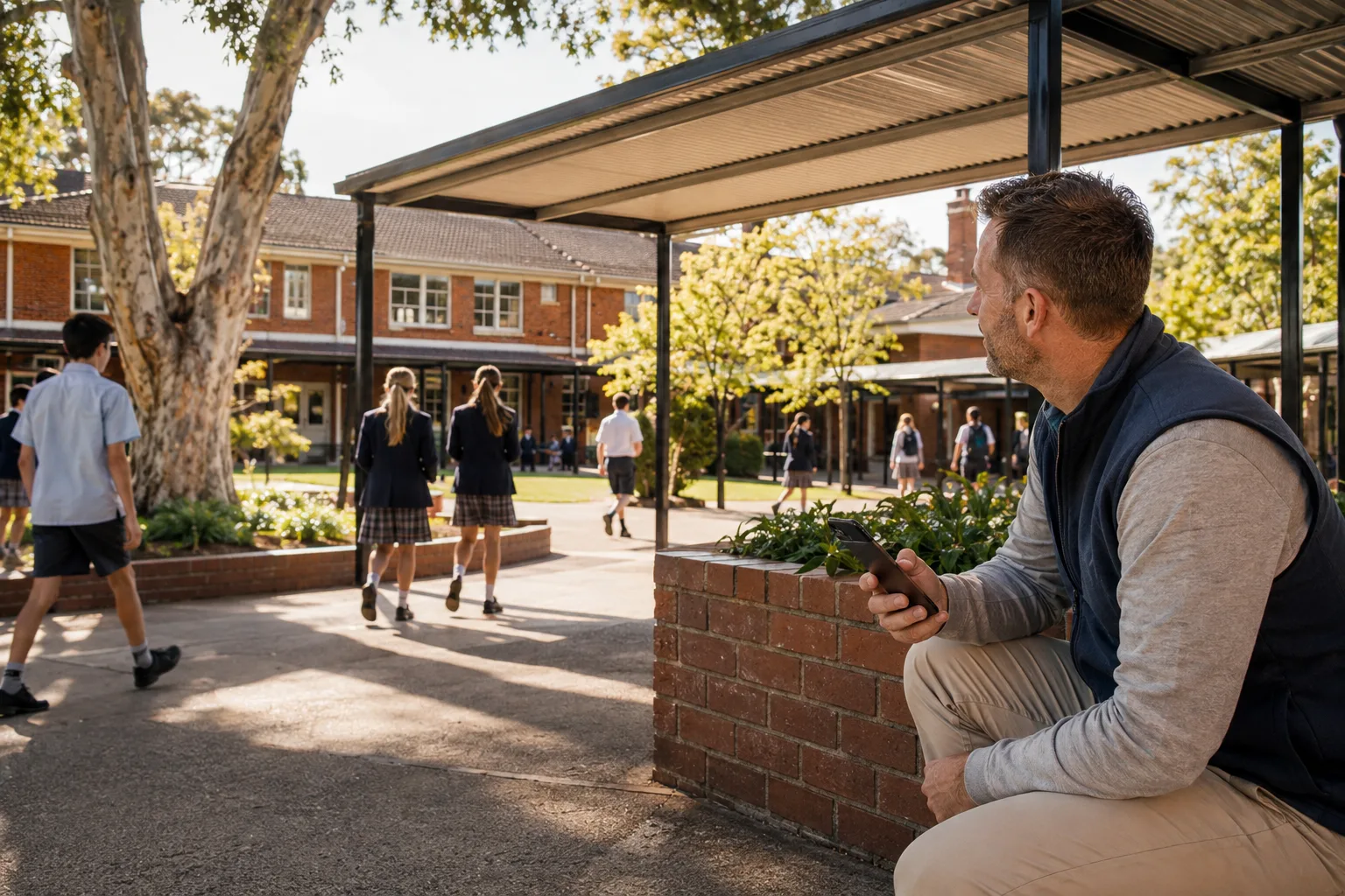A playground inspection recorded on a tablet.