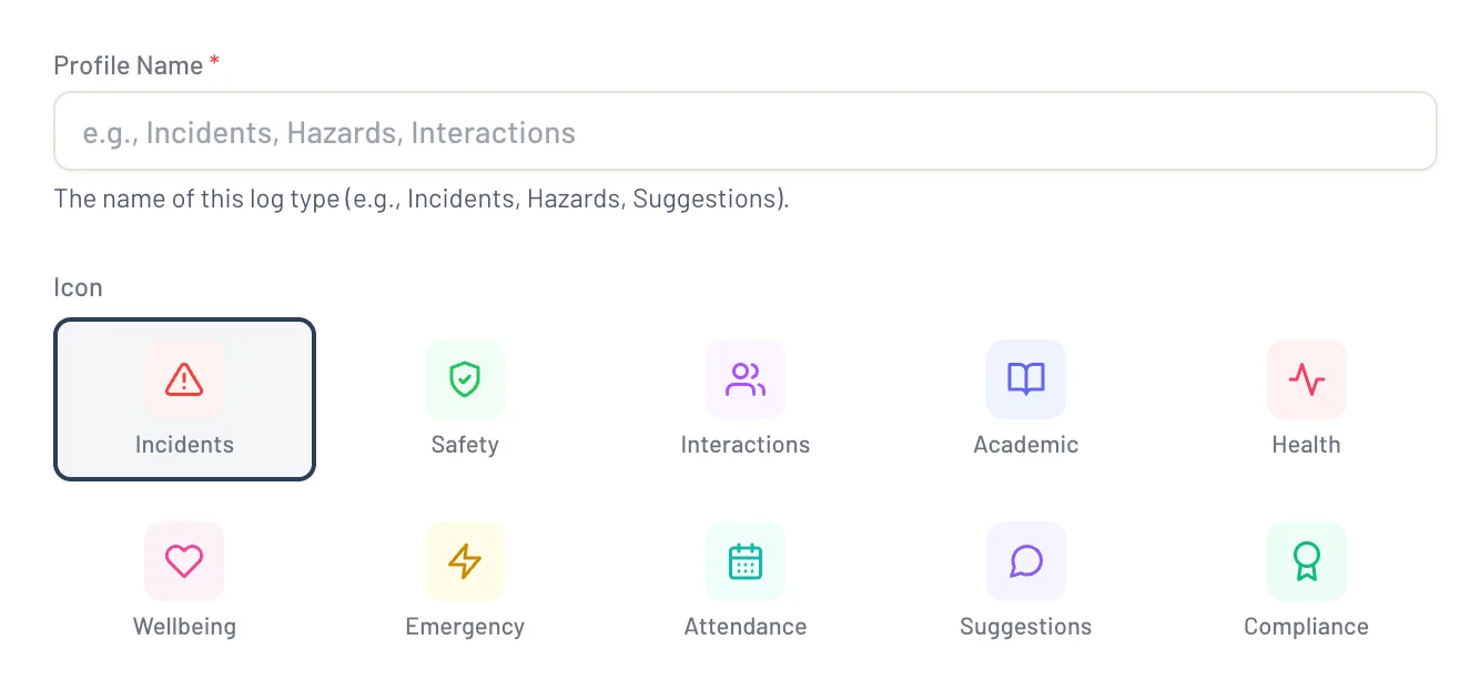 The New Assurance Log Profile panel with separate Assurance Log and Form mode cards and audience guidance.
