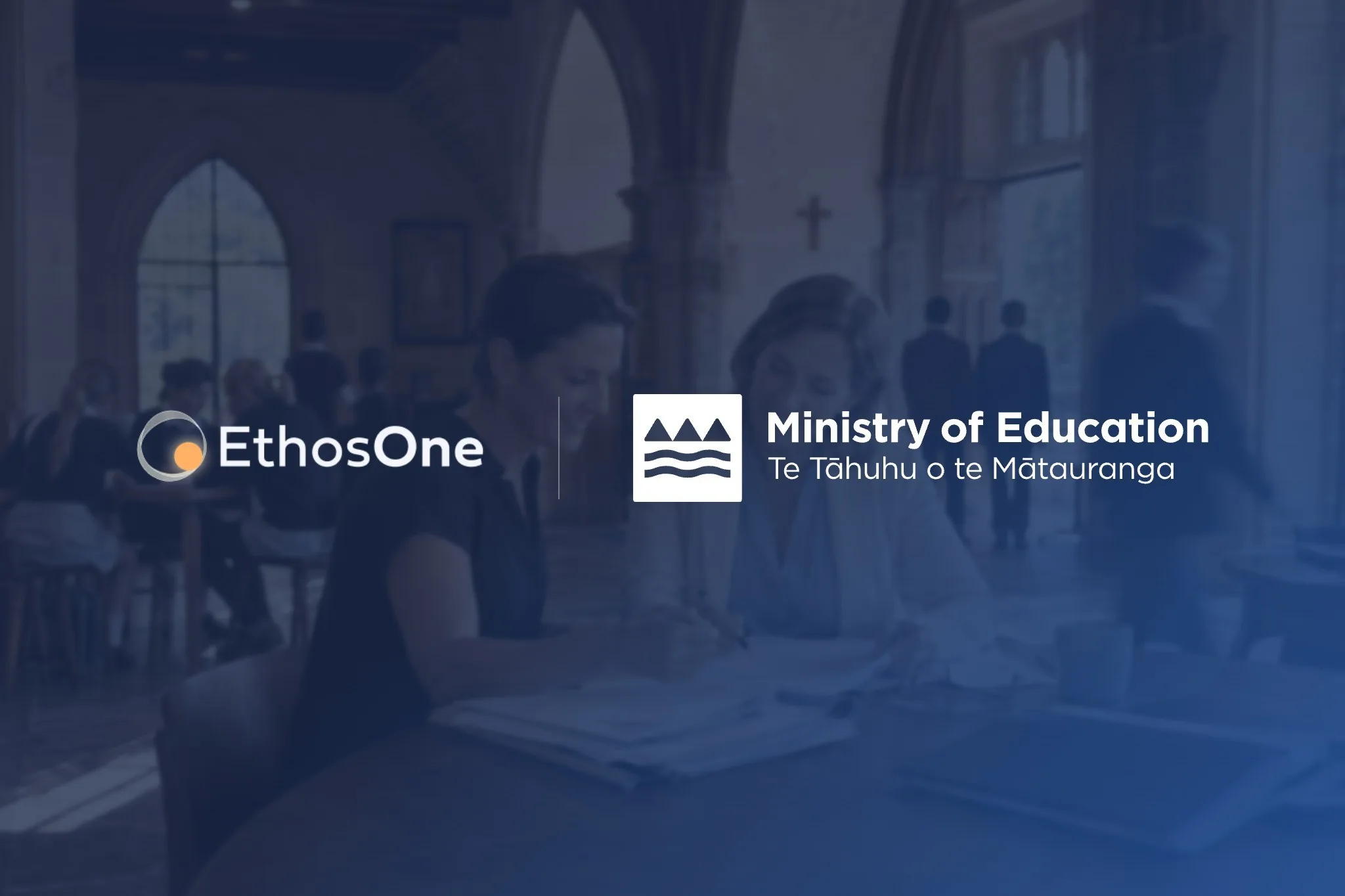 The EthosOne mark beside the New Zealand Ministry of Education mark.