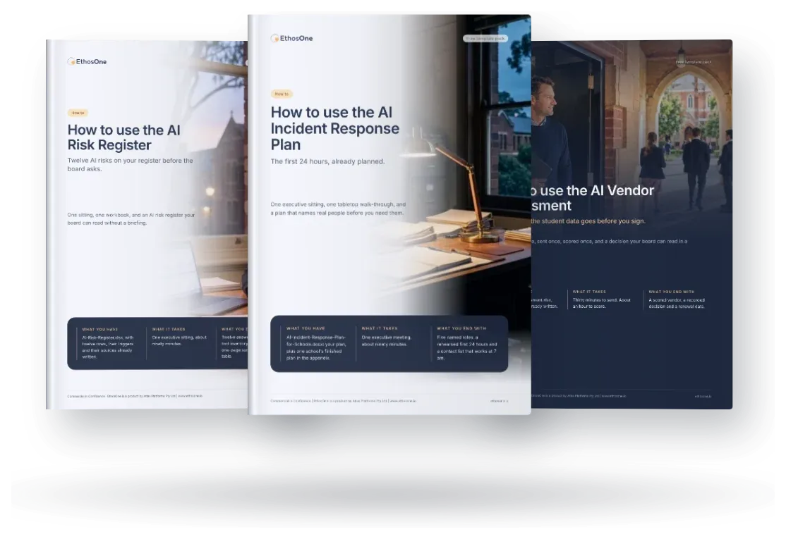 The How-to guides from the three free AI packs: the AI Risk Register, the AI Incident Response Plan and the AI Vendor Assessment