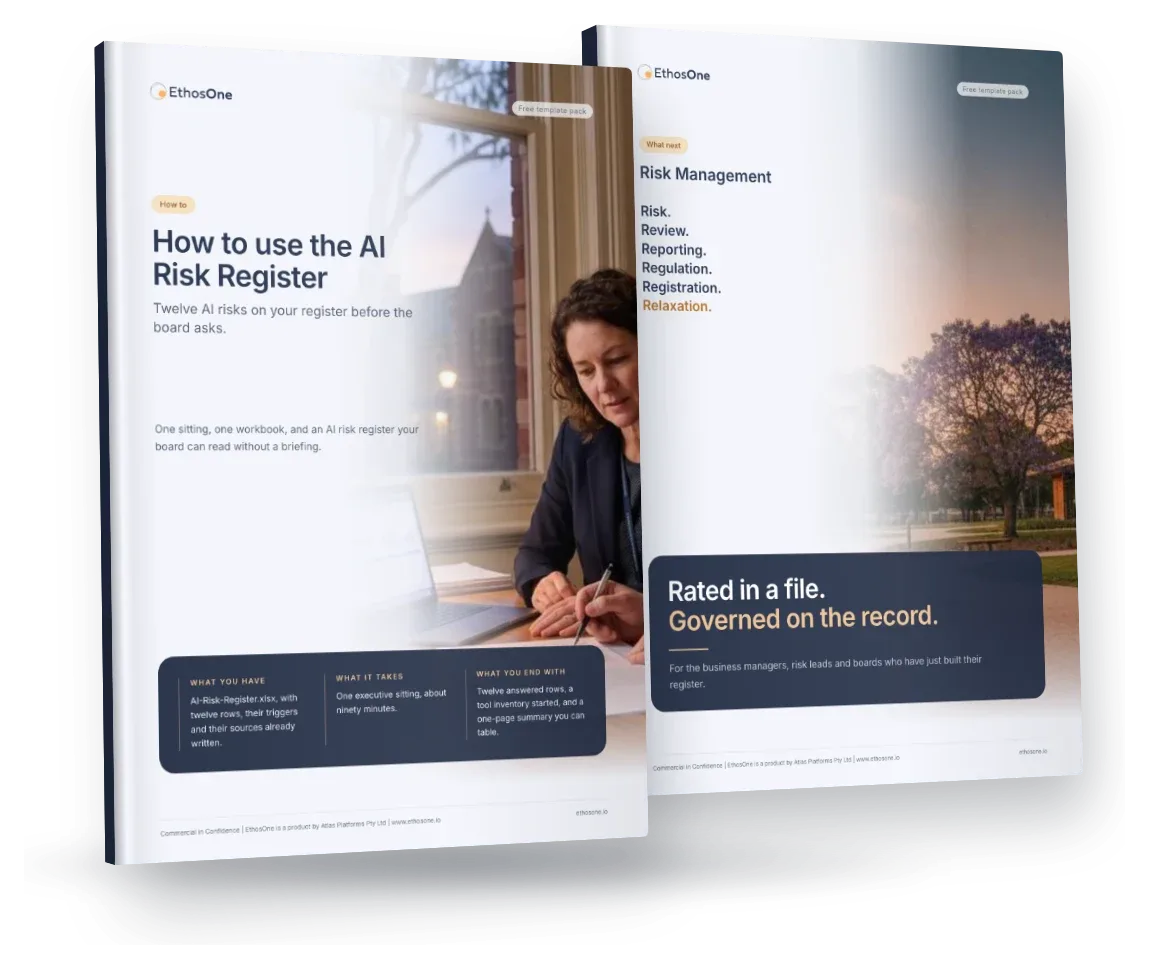 The AI Risk Register free template pack: the How-to guide and the What-next brochure